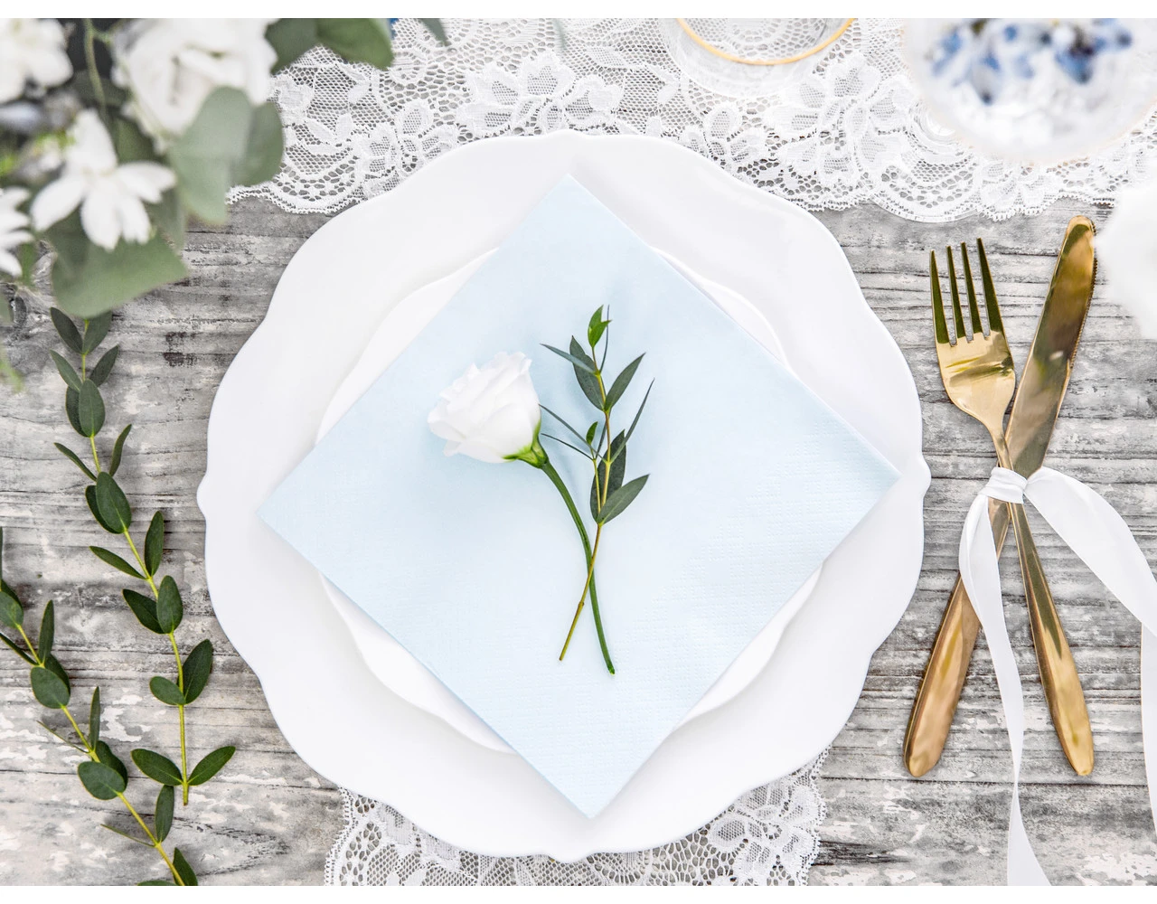 Lichtblauwe Servetten Pastel 33cm 20st 2 Lichtblauwe Servetten Pastel 33cm 20st - Afbeelding 2