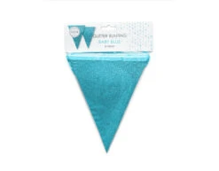 Lichtblauwe Vlaggenlijn Glitter 6m -Feestspullen Winkel lichtblauwe vlaggenlijn glitter 6m 3