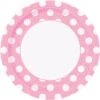 Lichtroze Borden Witte Stippen 22,2cm 8st