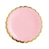 Lichtroze Bordjes Karton Goud 18cm 6st
