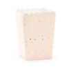 Lichtroze Popcorn Bakjes Gouden Stippen 12,5cm 6st