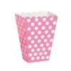 Lichtroze Popcorn Bakjes Witte Stippen 13,7cm 8st