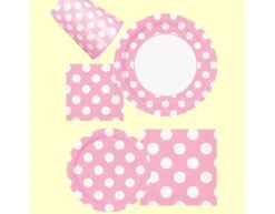 Lichtroze Popcorn Bakjes Witte Stippen 13,7cm 8st -Feestspullen Winkel lichtroze popcorn bakjes witte stippen 137cm 8st 2