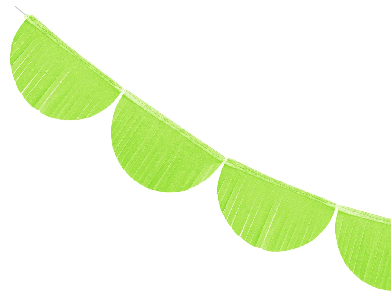 Lime Groene Slingers Crepe Franje Rond 3m 2 Lime Groene Slingers Crepe Franje Rond 3m - Afbeelding 2