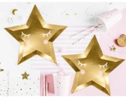 Little Star Star Borden Goud 27cm 6st -Feestspullen Winkel little star star borden goud 27cm 6st 4