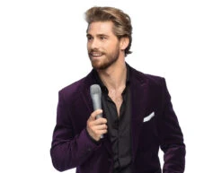 Microfoon Zilver 23.5cm -Feestspullen Winkel microfoon zilver 235cm 2