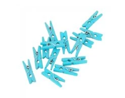 Mini Knijpers Hout Blauw 24st