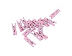 Mini Knijpers Hout Roze 24st