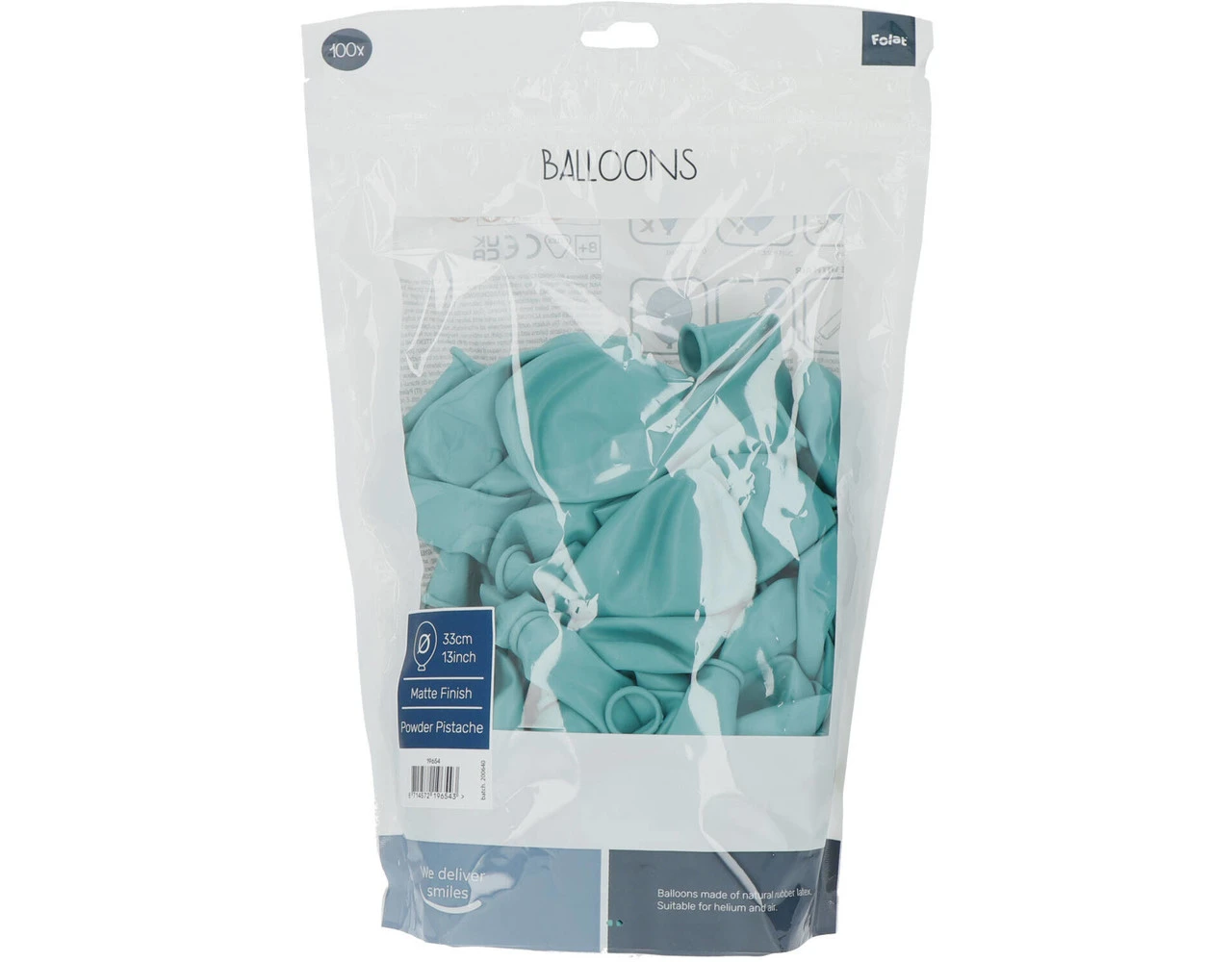 Mintgroene Ballonnen Powder Pistache 33cm 100st 2 Mintgroene Ballonnen Powder Pistache 33cm 100st - Afbeelding 2