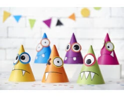 Monster Feesthoedjes 16cm 6st -Feestspullen Winkel monster feesthoedjes 16cm 6st 3