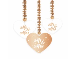 Mr, & Mrs, Hangdecoratie 70cm 3st