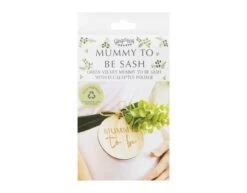 Mummy To Be Belly Sash With Foliage And Wooden Tag -Feestspullen Winkel mummy to be belly sash with foliage and wooden tag 2
