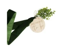 Mummy To Be Belly Sash With Foliage And Wooden Tag
