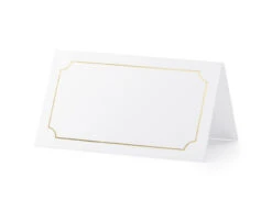 Naamkaartjes Wit Goud Lijst 9,5cm 10st
