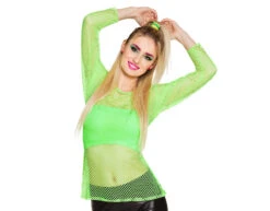 Neon Groene Visnet Shirt M-L