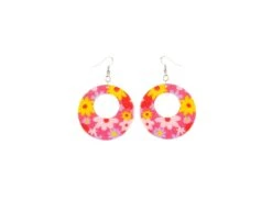 Neon Roze Hippie Oorbellen