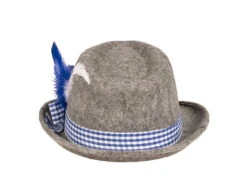 Oktoberfest Tiroler Hoed Grijs Blauw -Feestspullen Winkel oktoberfest tiroler hoed grijs blauw 2