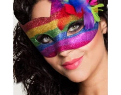 Oogmasker Regenboog Venetiaans -Feestspullen Winkel oogmasker regenboog venetiaans 2