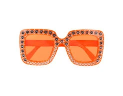 Oranje Bril Glitters -Feestspullen Winkel oranje bril glitters 2