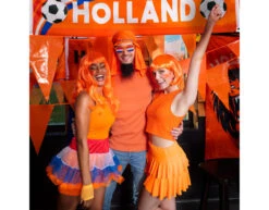 Oranje Vlaggenlijn 25m -Feestspullen Winkel oranje vlaggenlijn 25m 2