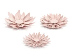 Papieren Bloemen Roze Pastel 3st