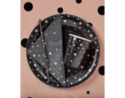 Papieren Rietjes Roze Stippen Zwart 20cm 8st -Feestspullen Winkel papieren rietjes roze stippen zwart 20cm 8st 2