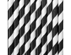 Papieren Rietjes Zwart 19,5cm 10st