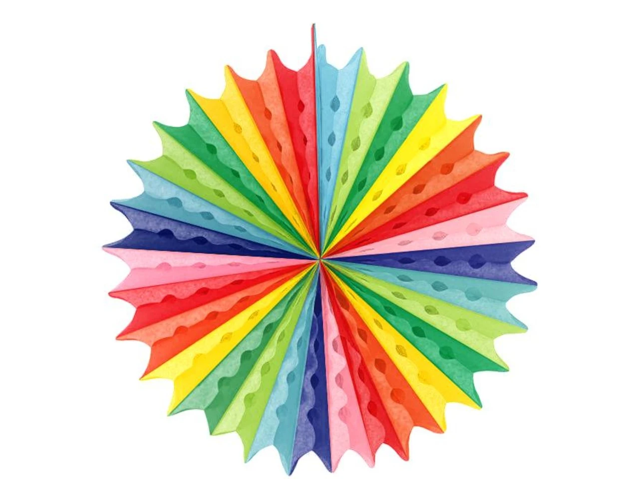 Papieren Waaier Gekleurd 45cm 1 Papieren Waaier Gekleurd 45cm
