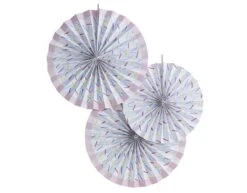 Papieren Waaiers Confetti 3st