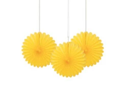 Papieren Waaiers Geel 15cm 3st