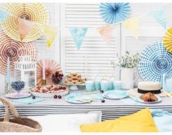 Papieren Waaiers Gekleurd Zomer Set 25-40cm 6 Delig -Feestspullen Winkel papieren waaiers gekleurd zomer set 25 40cm 6 deli 2