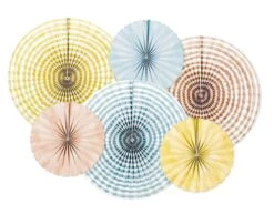 Papieren Waaiers Gekleurd Zomer Set 25-40cm 6 Delig