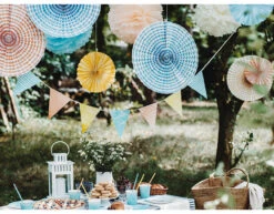 Papieren Waaiers Gekleurd Zomer Set 25-40cm 6 Delig -Feestspullen Winkel papieren waaiers gekleurd zomer set 25 40cm 6 deli 3