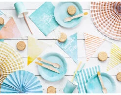 Papieren Waaiers Gekleurd Zomer Set 25-40cm 6 Delig -Feestspullen Winkel papieren waaiers gekleurd zomer set 25 40cm 6 deli 4