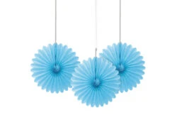 Papieren Waaiers Lichtblauw 15cm 3st