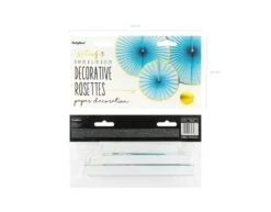 Papieren Waaiers Lichtblauw Goud Set 23-40cm 3 Delig -Feestspullen Winkel papieren waaiers lichtblauw goud set 23 40cm 3 del 1