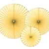 Papieren Waaiers Lichtgeel Goud Set 23-40cm 3 Delig