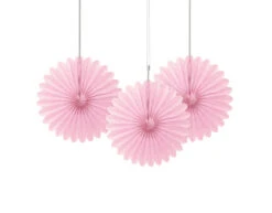 Papieren Waaiers Lichtroze 15cm 3st