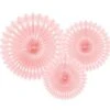 Papieren Waaiers Lichtroze Pastel Set 20-30cm 3 Delig