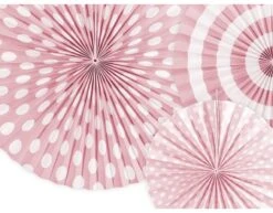 Papieren Waaiers Lichtroze Set 3 Delig -Feestspullen Winkel papieren waaiers lichtroze set 3 delig 1