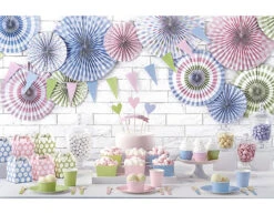 Papieren Waaiers Lichtroze Set 3 Delig -Feestspullen Winkel papieren waaiers lichtroze set 3 delig 2