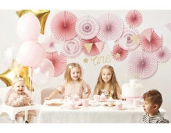 Papieren Waaiers Lichtroze Set 3 Delig -Feestspullen Winkel papieren waaiers lichtroze set 3 delig 4