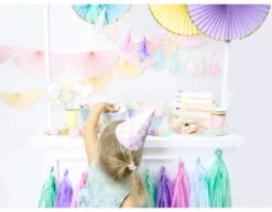 Papieren Waaiers Lila Goud Set 23-40cm 3 Delig -Feestspullen Winkel papieren waaiers lila goud set 23 40cm 3 delig 5