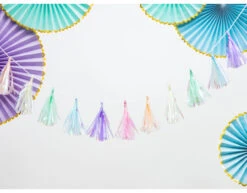 Papieren Waaiers Mintgroen Goud Set 23-40cm 3 Delig -Feestspullen Winkel papieren waaiers mintgroen goud set 23 40cm 3 deli 2