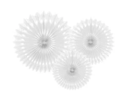 Papieren Waaiers Wit Set 20-30cm 3 Delig