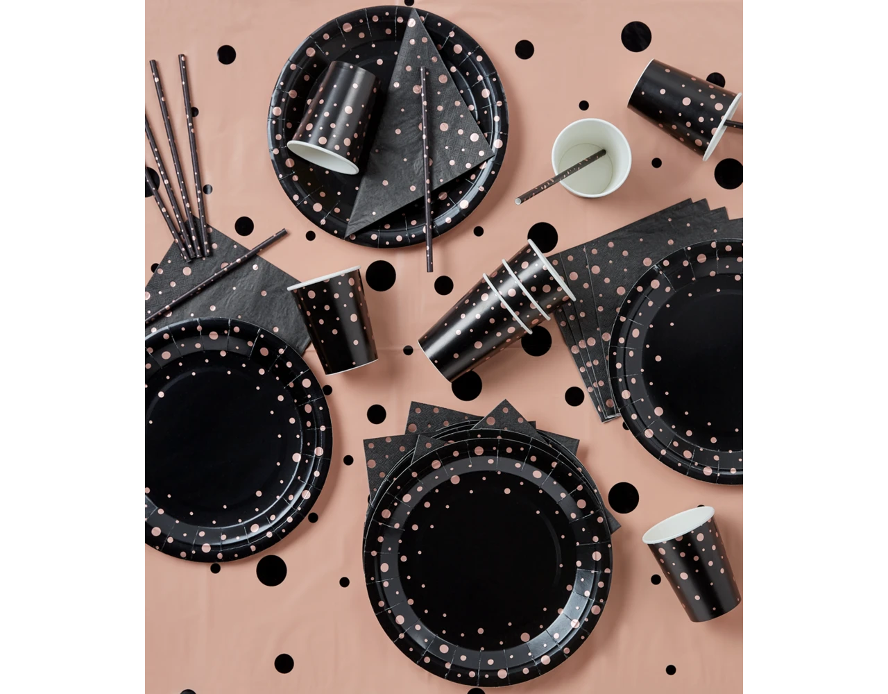 Party Tafelset Roze Zwart 41 Delig 1 Party Tafelset Roze Zwart 41 Delig