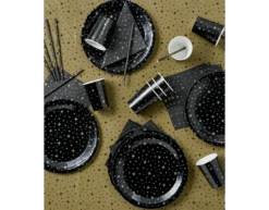 Party Tafelset Zwart Goud 41 Delig