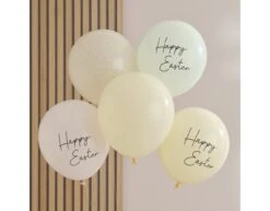 Pasen Ballonnen Happy Easter 30cm 5st -Feestspullen Winkel pasen ballonnen happy easter 30cm 5st 2