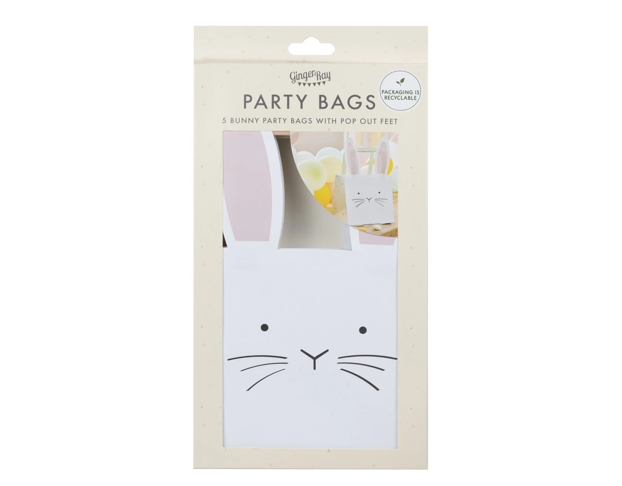 Pasen Uitdeeltasjes Konijn 17cm 5st 3 Pasen Uitdeeltasjes Konijn 17cm 5st - Afbeelding 3