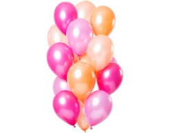 Perzik Roze Ballonnen Chroom 33cm 15st
